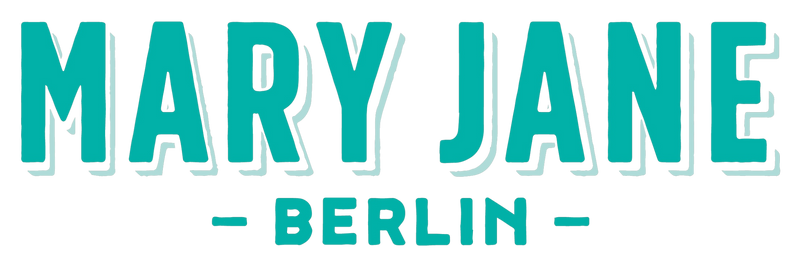Schriftzug Mary Jane Berlin, Logo der Hanfmesse