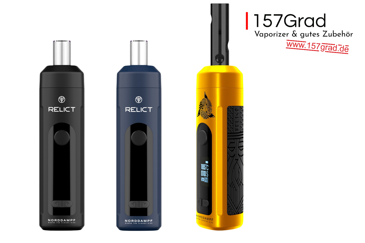 Norddampf Relict Vaporizer in Schwarz, Blau und Gold