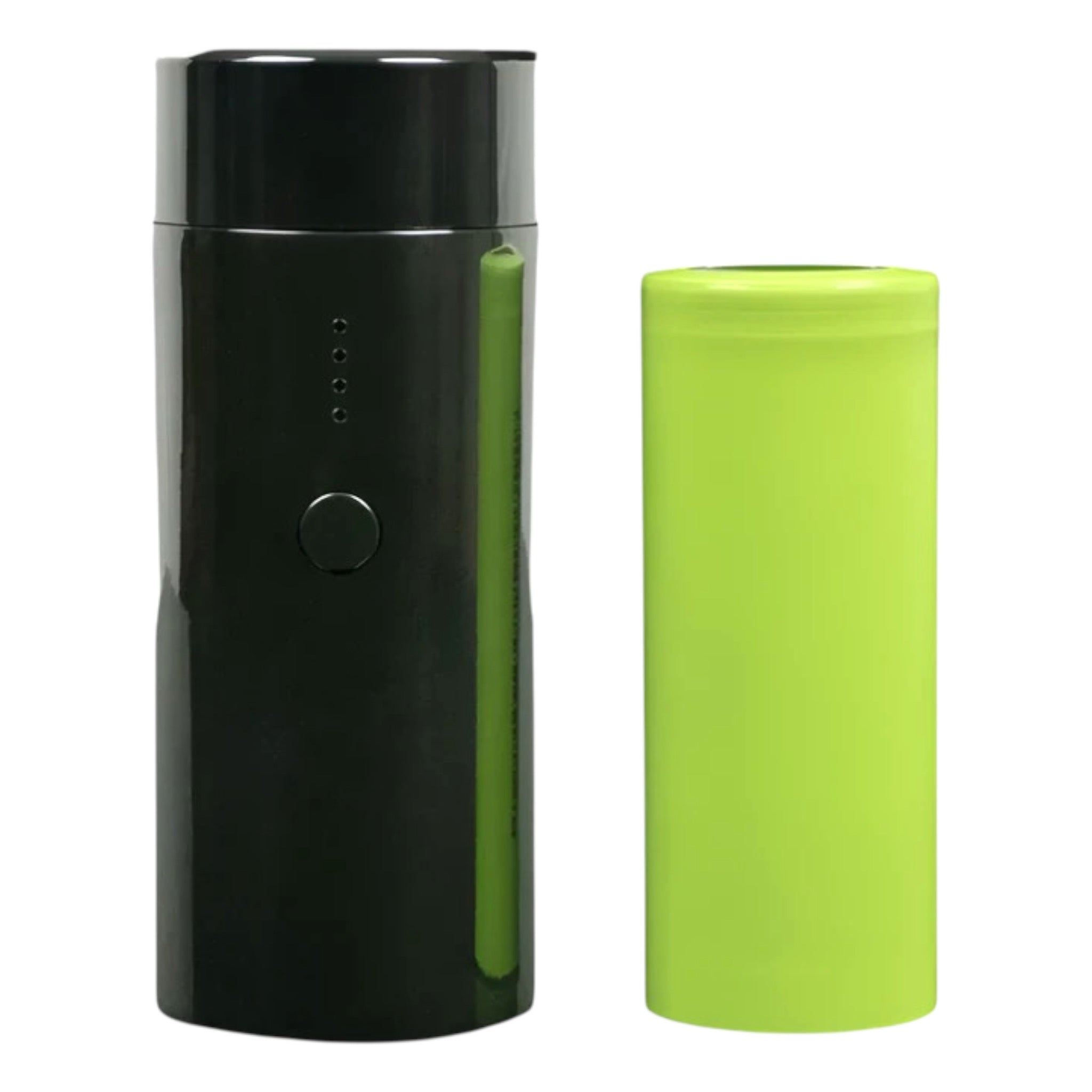 Arizer Air Max 26650er Akku inkl. Ladetester. Tester und Akku nebeneinander