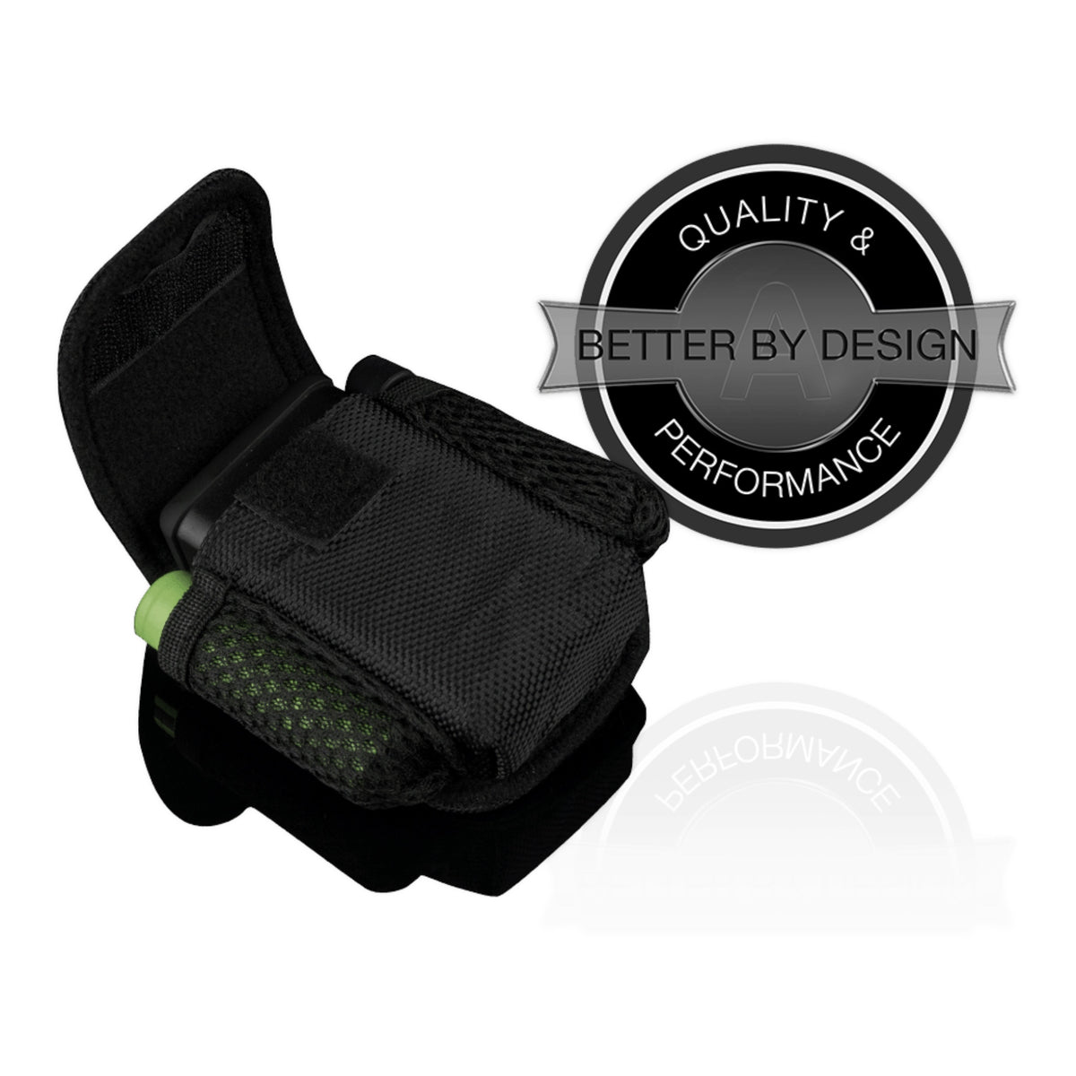 Arizer ArGo im Gürtel-Etui mit geöffnetem Deckel