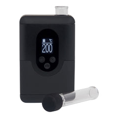 Arizer ArGo Vaporizer mit Display und Glasmundstück daneben