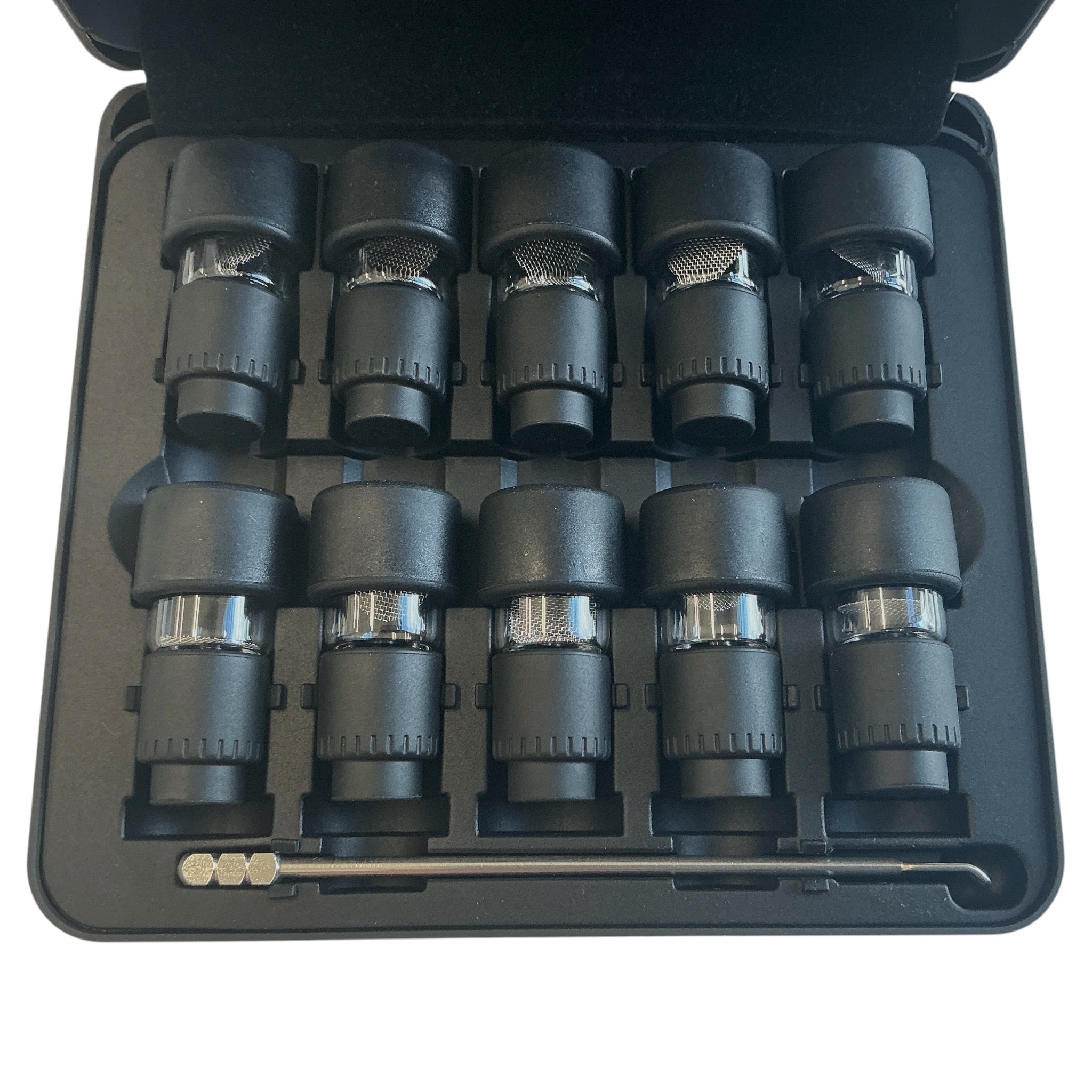 Arizer Pre-Load & GO Case für Arizer GO SRT geöffnet und Details Pods