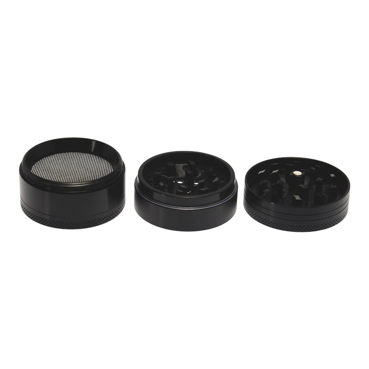 Near Dark Alu-Grinder konkav anodisiert 4-tlg Schwarz 3 Teile