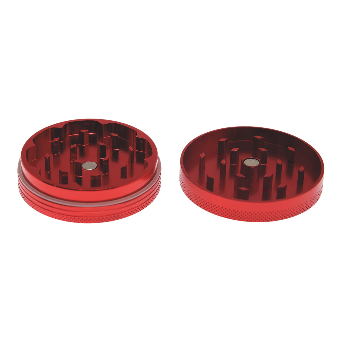 Black Leaf Alu Grinder 2 teilig Rot geöffnet