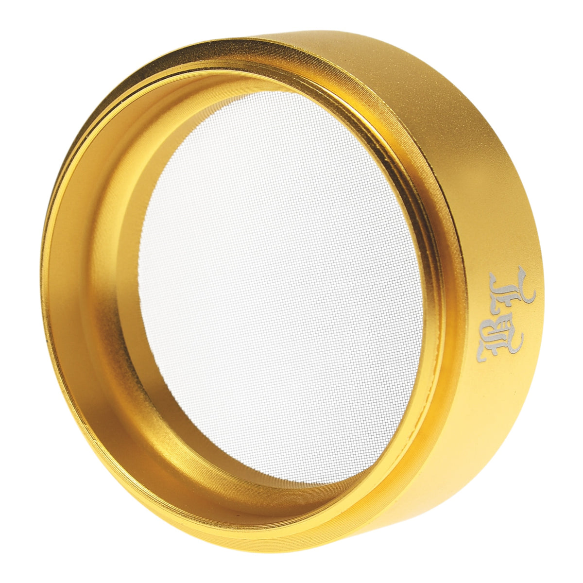 Black Leaf CNC Flowergrinder / Blumengrinder Gold Details Sieb mit Logo