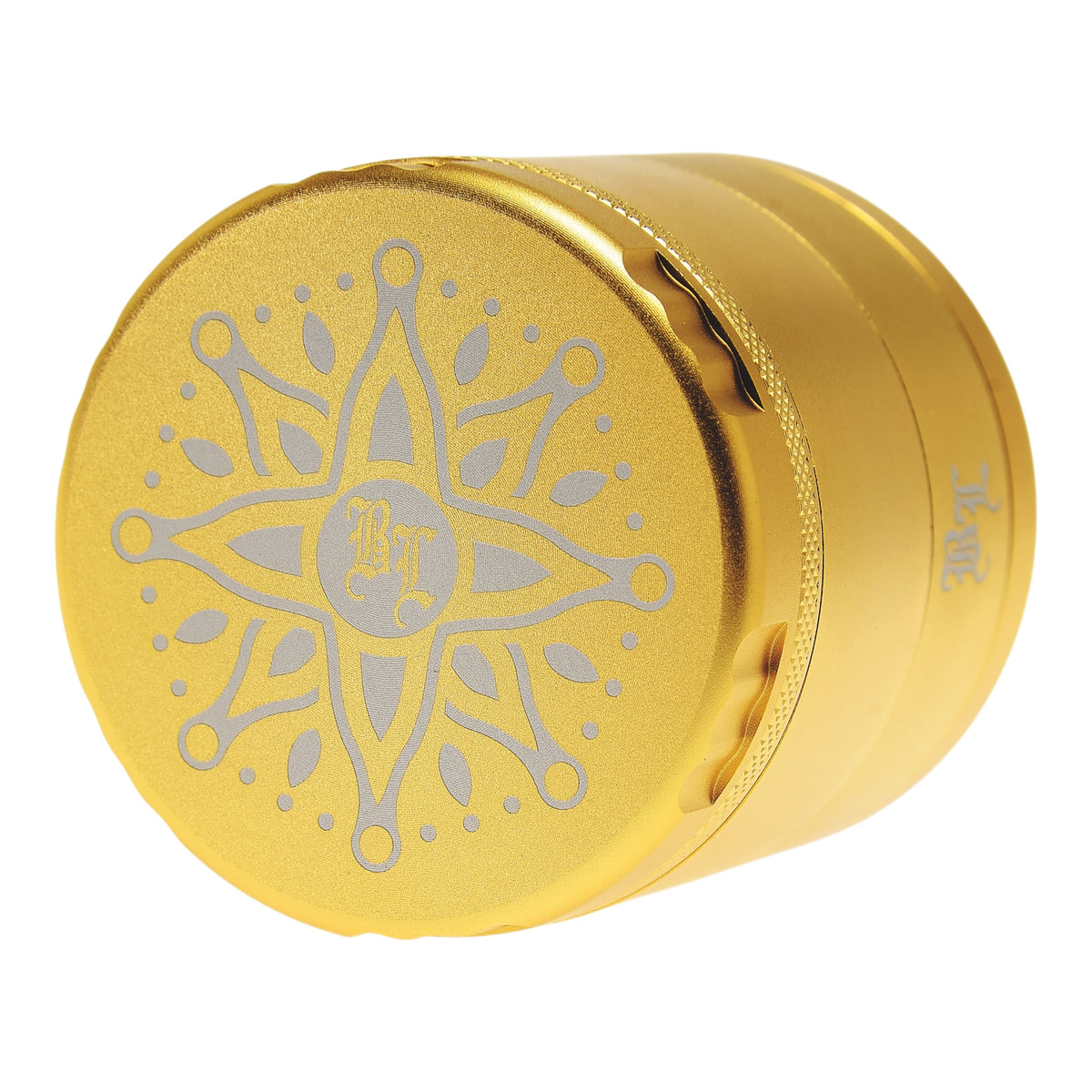 Black Leaf CNC Flowergrinder / Blumengrinder Gold Details Logo Deckel