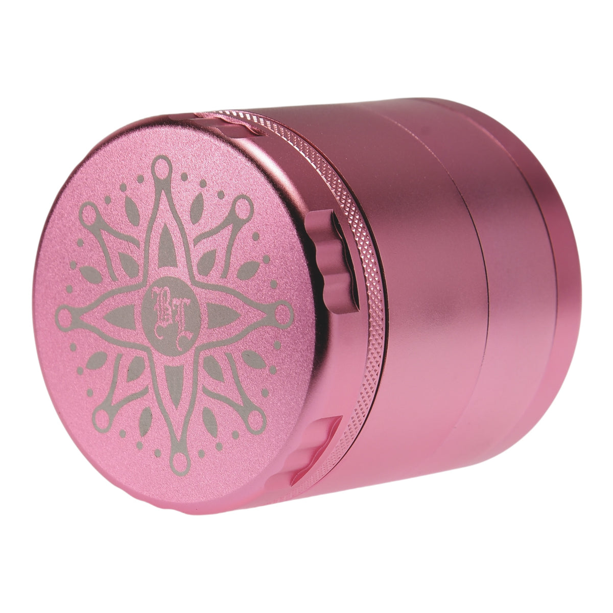 Black Leaf CNC Flowergrinder / Blumengrinder Rosa/Pink Details Logo Deckel