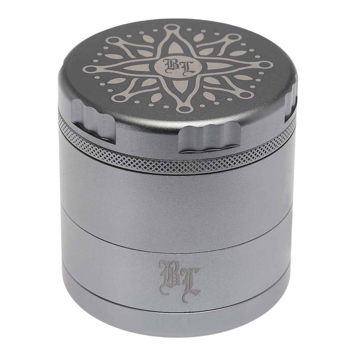 Black Leaf CNC Flowergrinder / Blumengrinder Silber