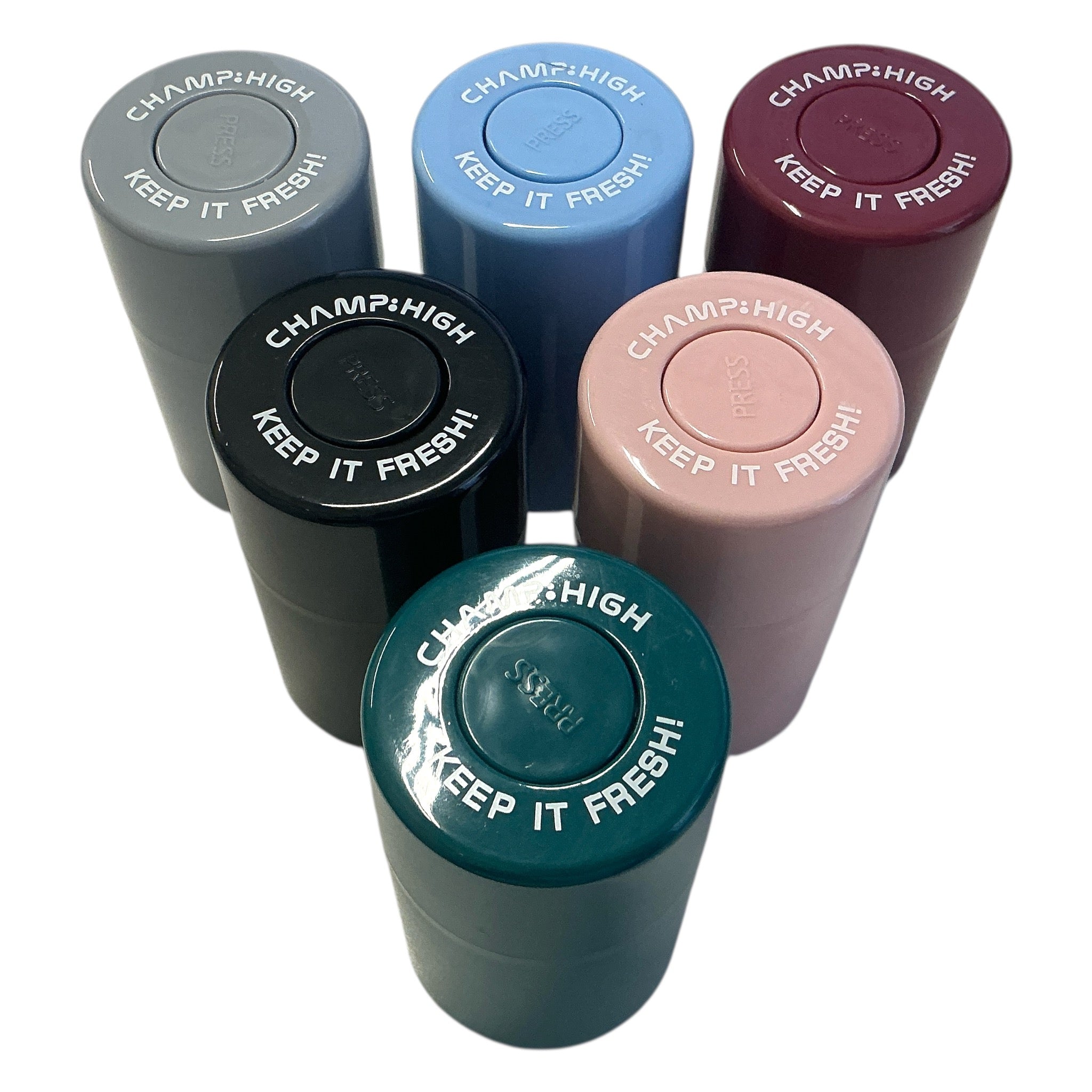 Champ High Plastik Vacuum-Box 6 Farben Trapezförmig angeordnet