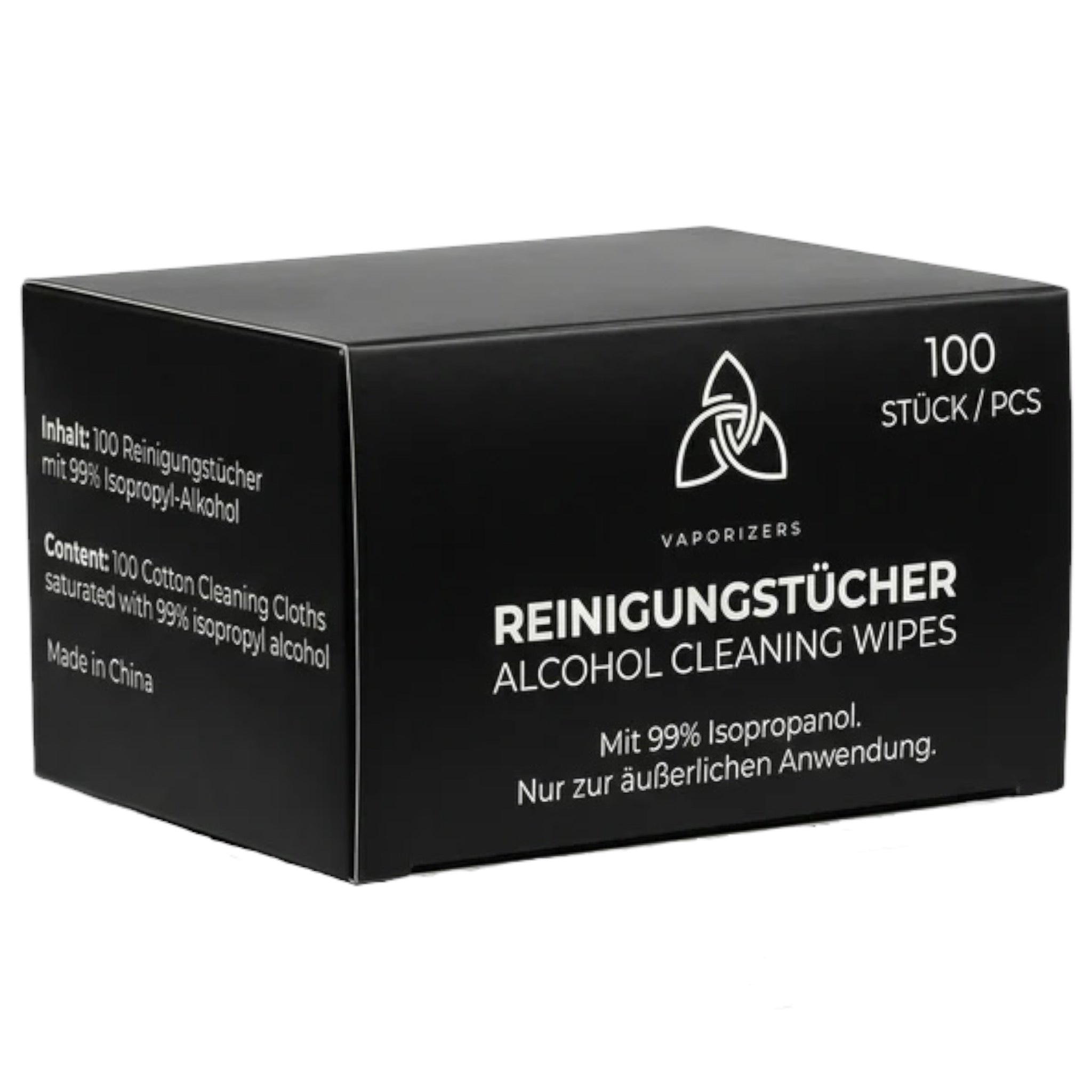 HIZEN Reinigunstücher mit Alkohol schräg von vorne