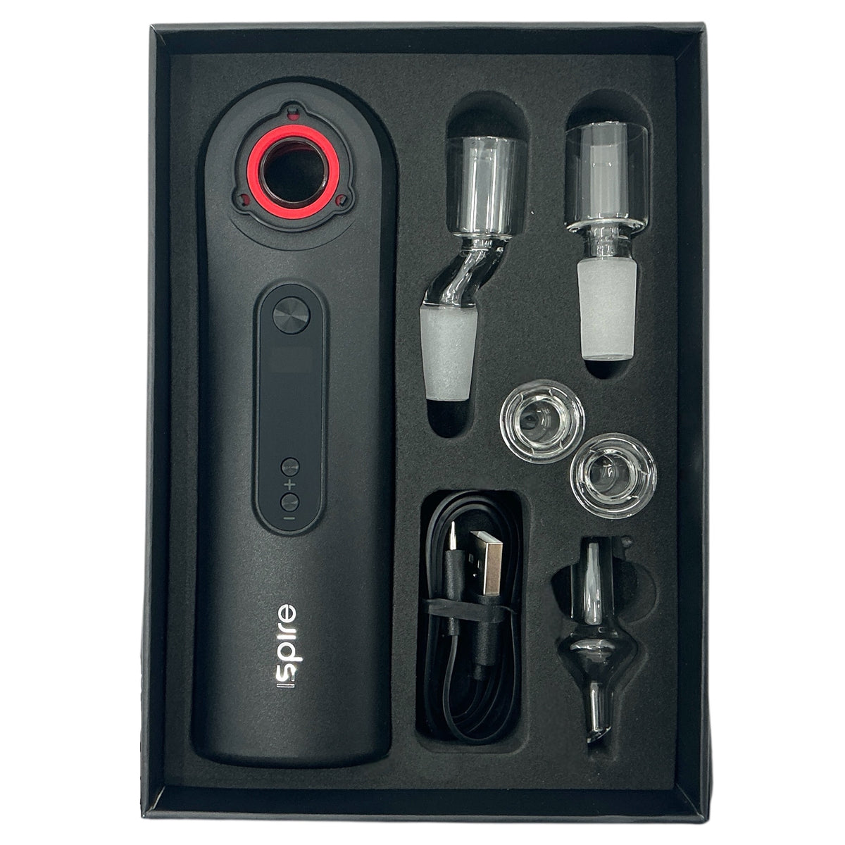 Ispire The Wand in der Verpackung mit Zubehör