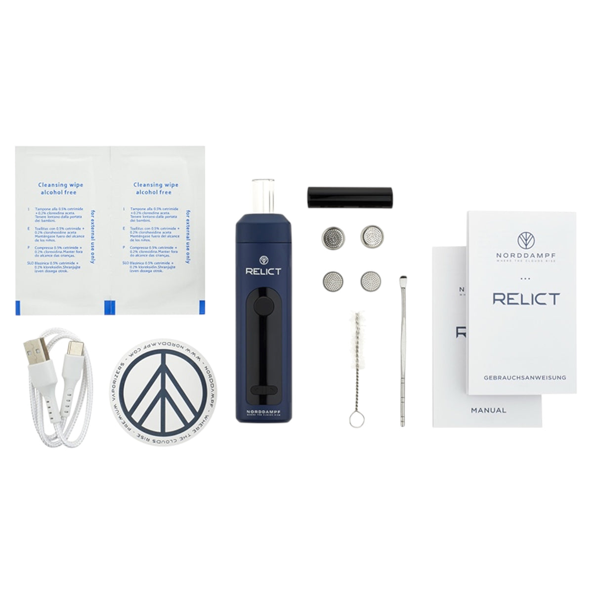 Norddampf Relict Vaporizer Nordic Blue Lieferumfang