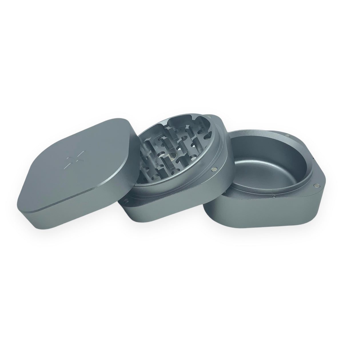 PAX Grinder Silber geöffnet 3 Teile