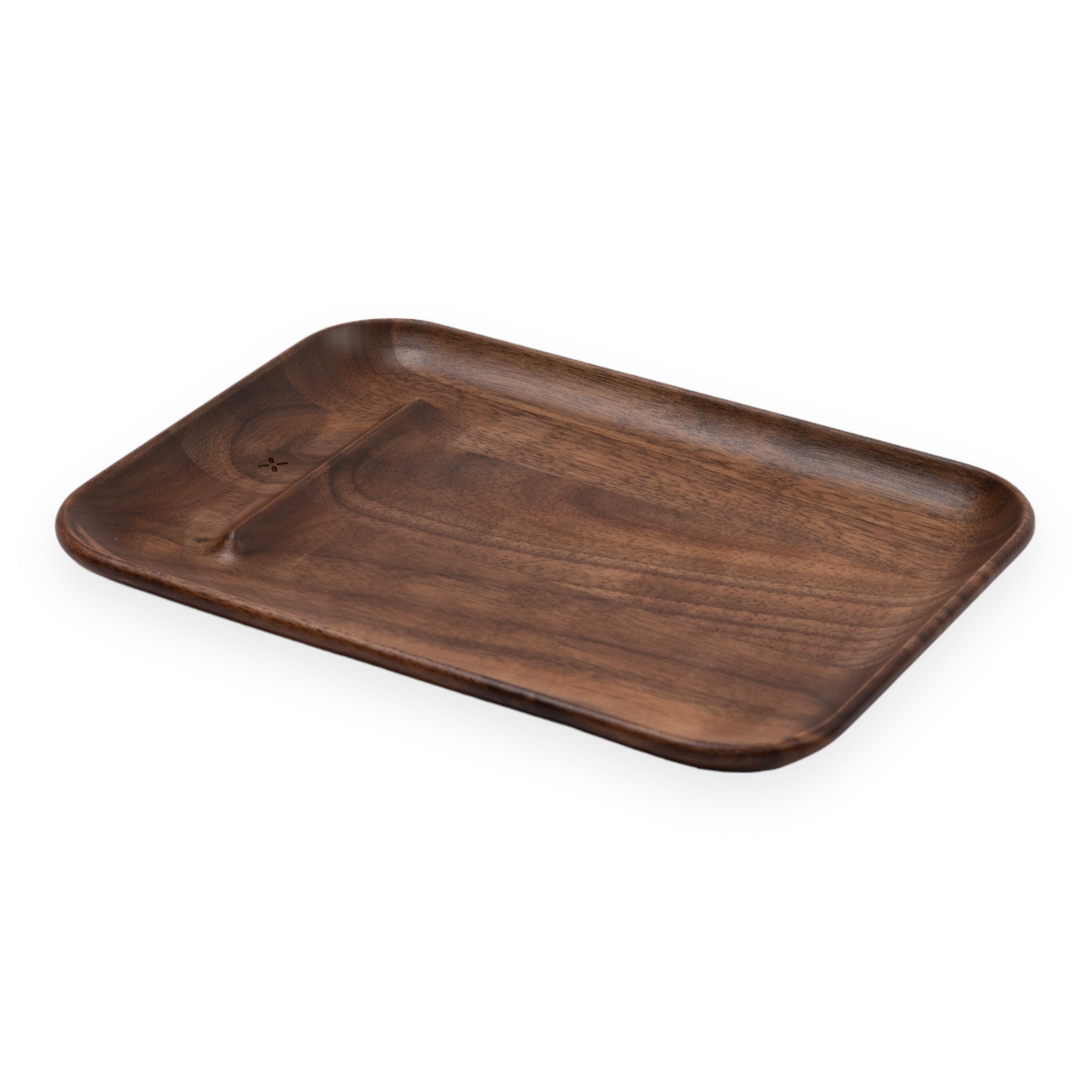 PAX Prep Tray aus Walnussholz seitliche Ansicht