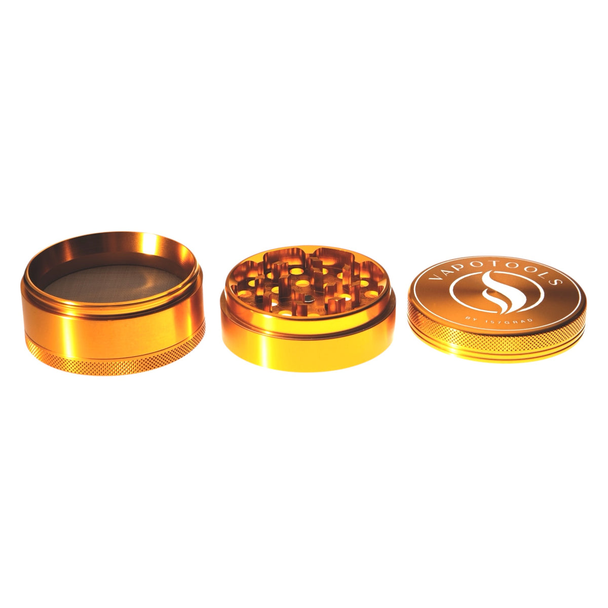 Vapotools by 157Grad Aluminium Premium Grinder Gold 3 Teile