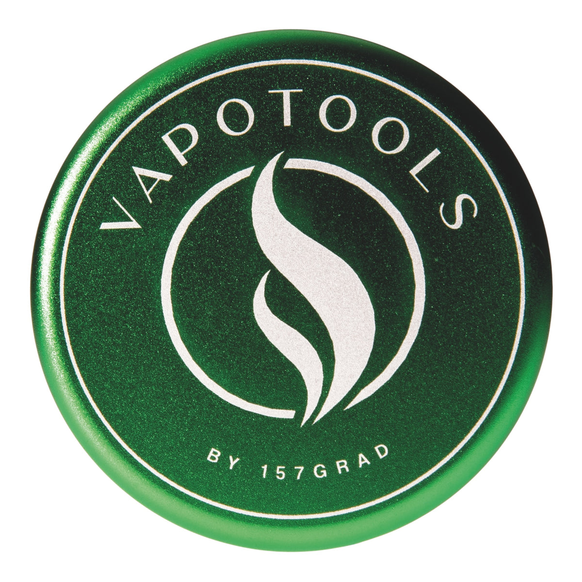 Vapotools by 157Grad Aluminium Ultra Grinder Grün Details Logo