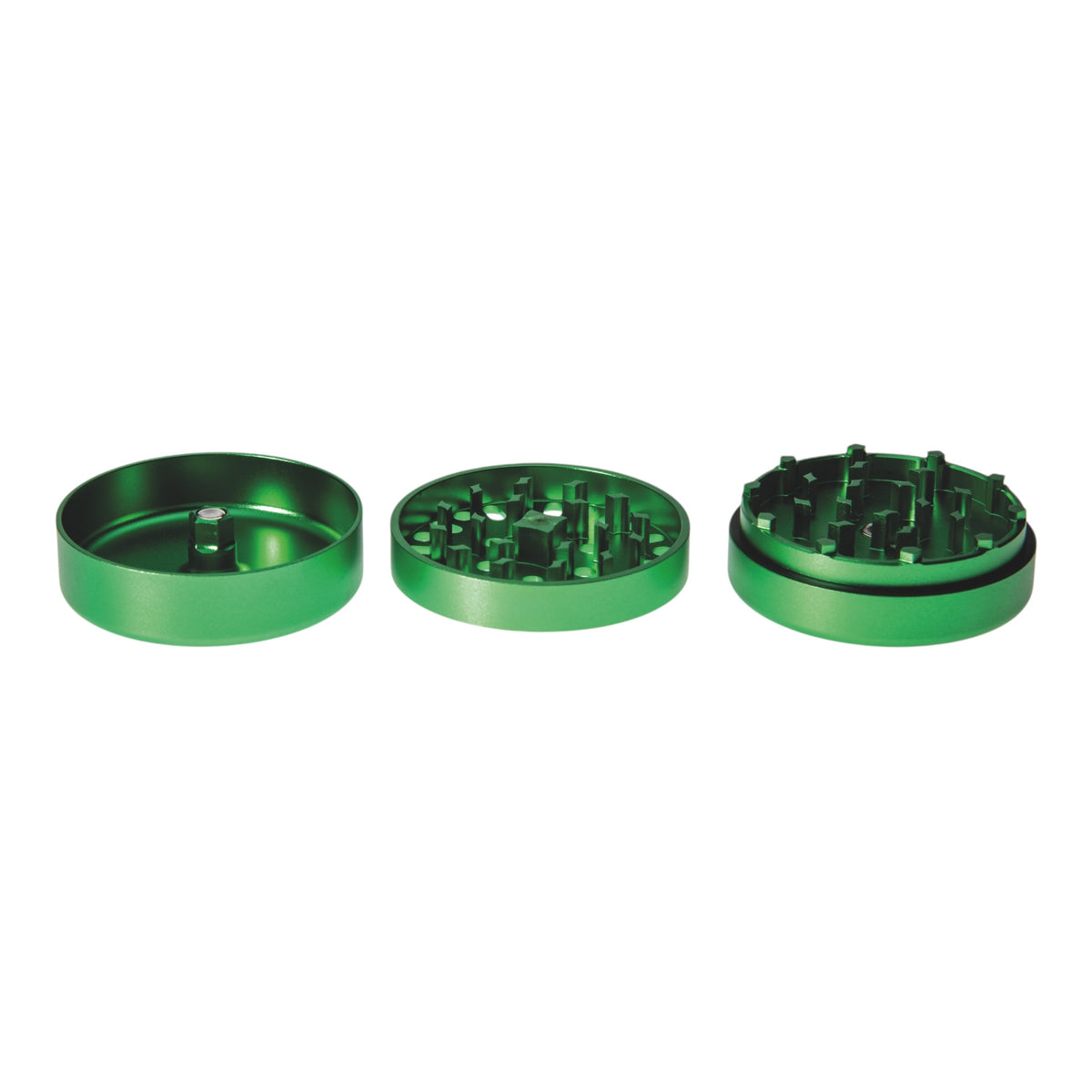 Vapotools by 157Grad Aluminium Ultra Grinder Grün geöffnet Details Mahlwerk