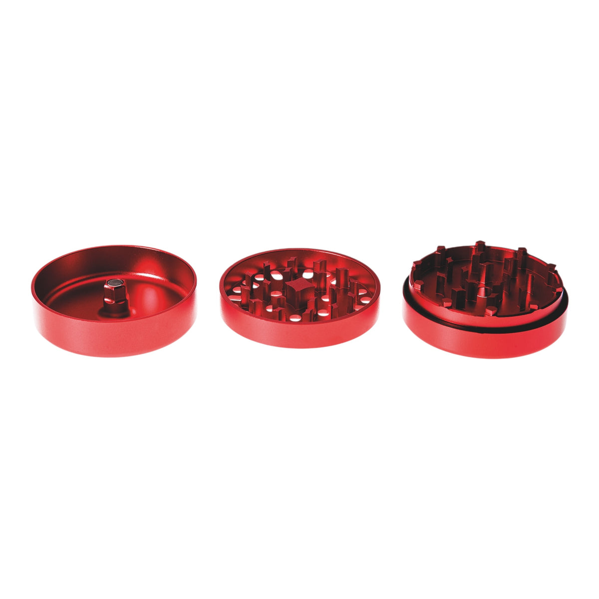 Vapotools by 157Grad Aluminium Ultra Grinder Rot geöffnet Details Mahlwerk