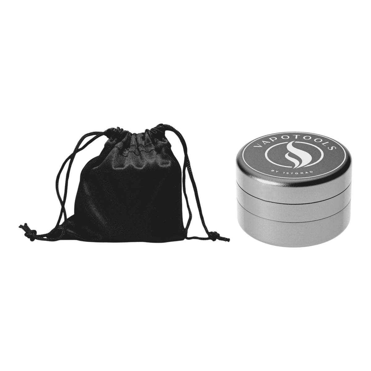 Vapotools by 157Grad Aluminium Ultra Grinder Silber mit Aufbewahrungssäckchen