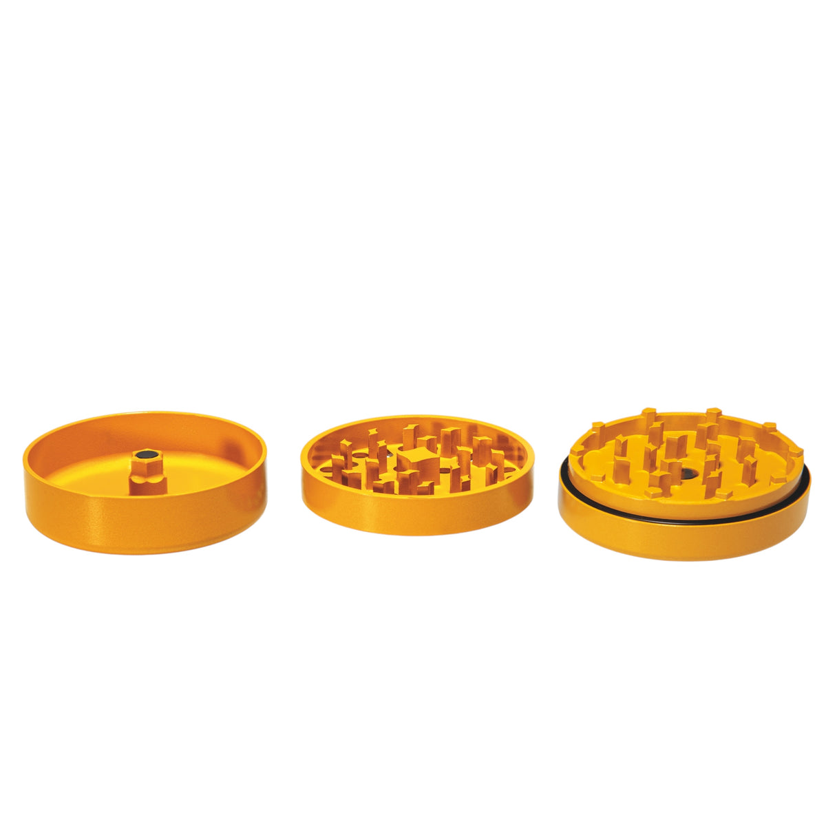 Vapotools by 157Grad Ceramic Ultra Grinder Gelb geöffnet in 3 Teile Details Mahlwerk