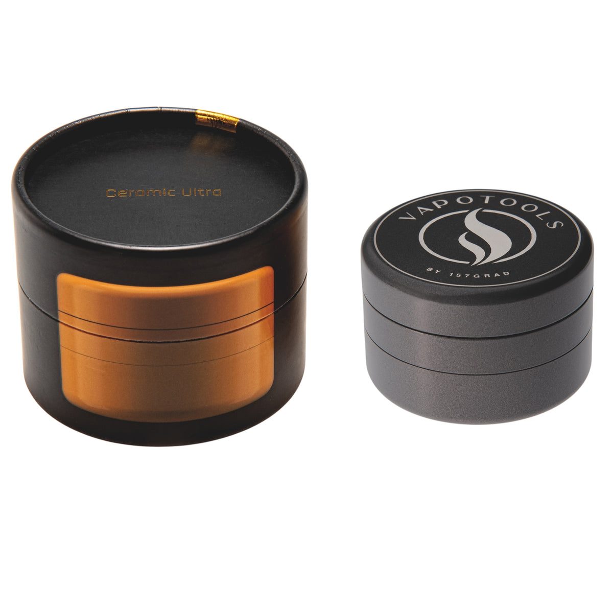 Vapotools by 157Grad Ceramic Ultra Grinder Grau mit Verpackung
