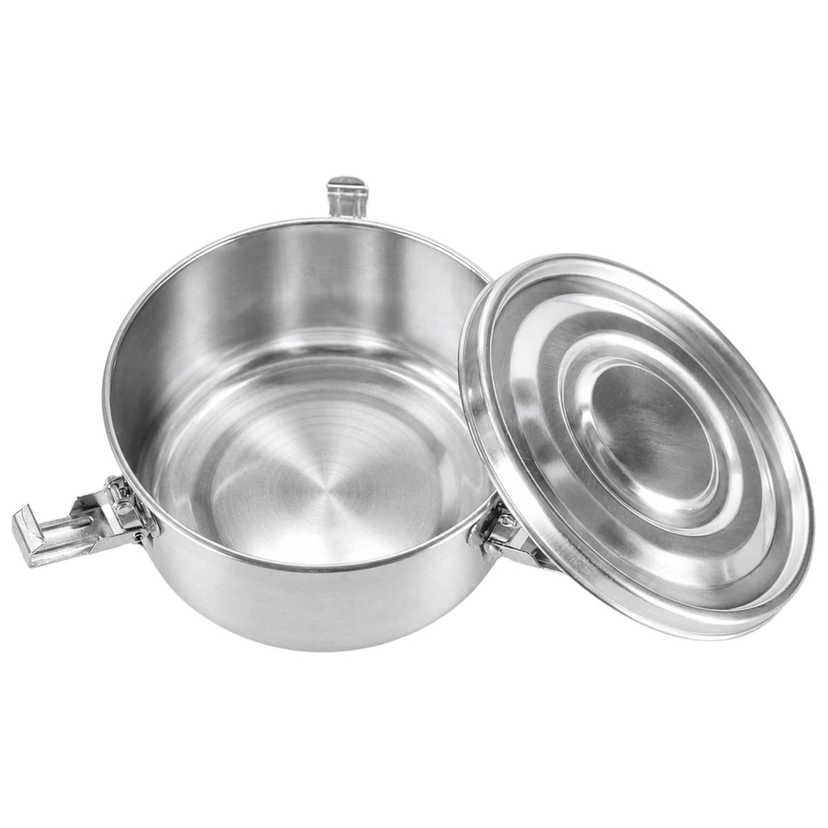 Vapotools by 157Grad Edelstahl-Vorratsbehälter 650ml geöffnet Deckel liegt schräg auf dem Behälter