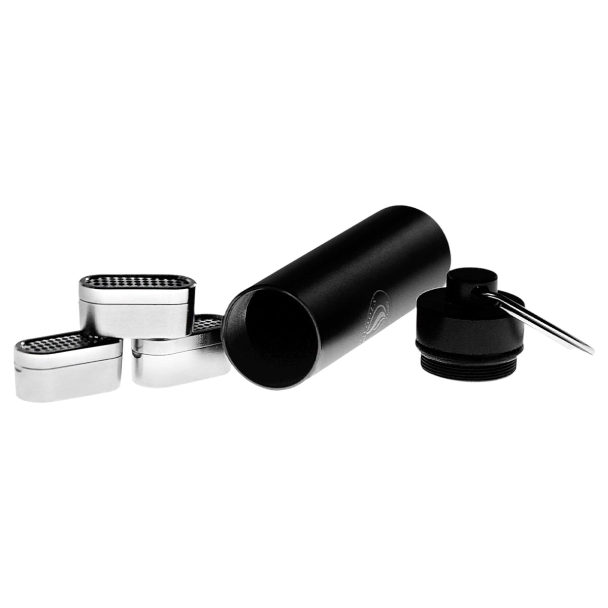 Vapotools by 157Grad 3er Set Edelstahldosierkapseln inkl. Caddy passend für den Pax Flow Caddy liegend geöffnet