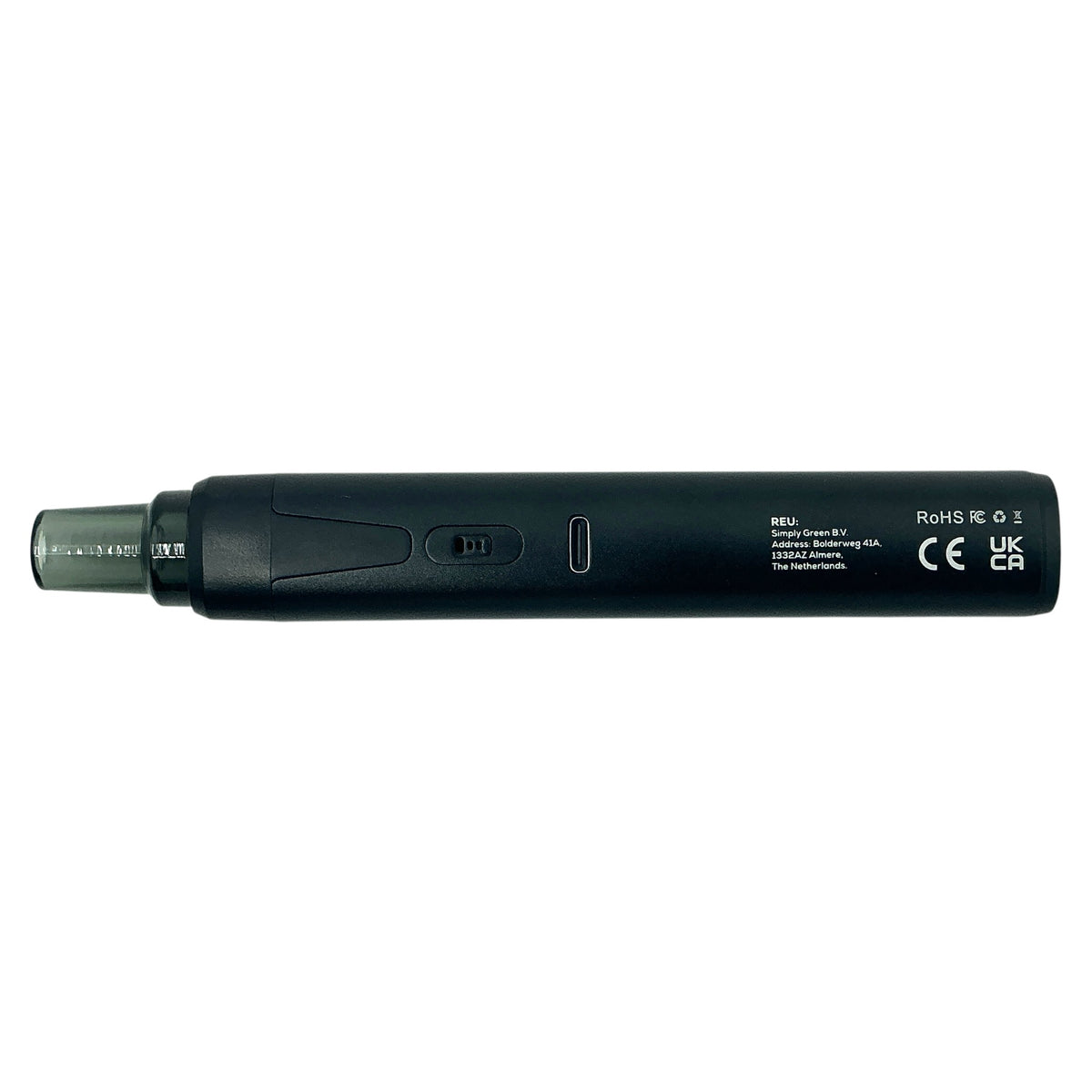 XMAX V4 Pro Black Rückseite des Gerätes mit Details Luftstrom und USB-C Anschluss
