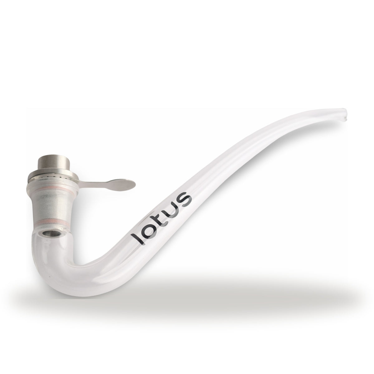 Gebogene Lotus Glaspfeife (J-Hook) mit 14-mm-Adapter aus Edelstahl