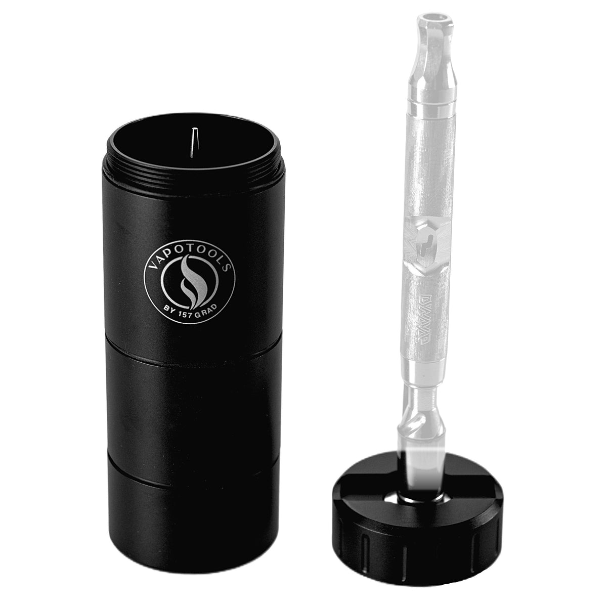 Vapotools by 157Grad Storage Debowler geöffnet mit Vaporizer auf Magnet (Vaporizer NICHT im Lieferumfang enthalten)