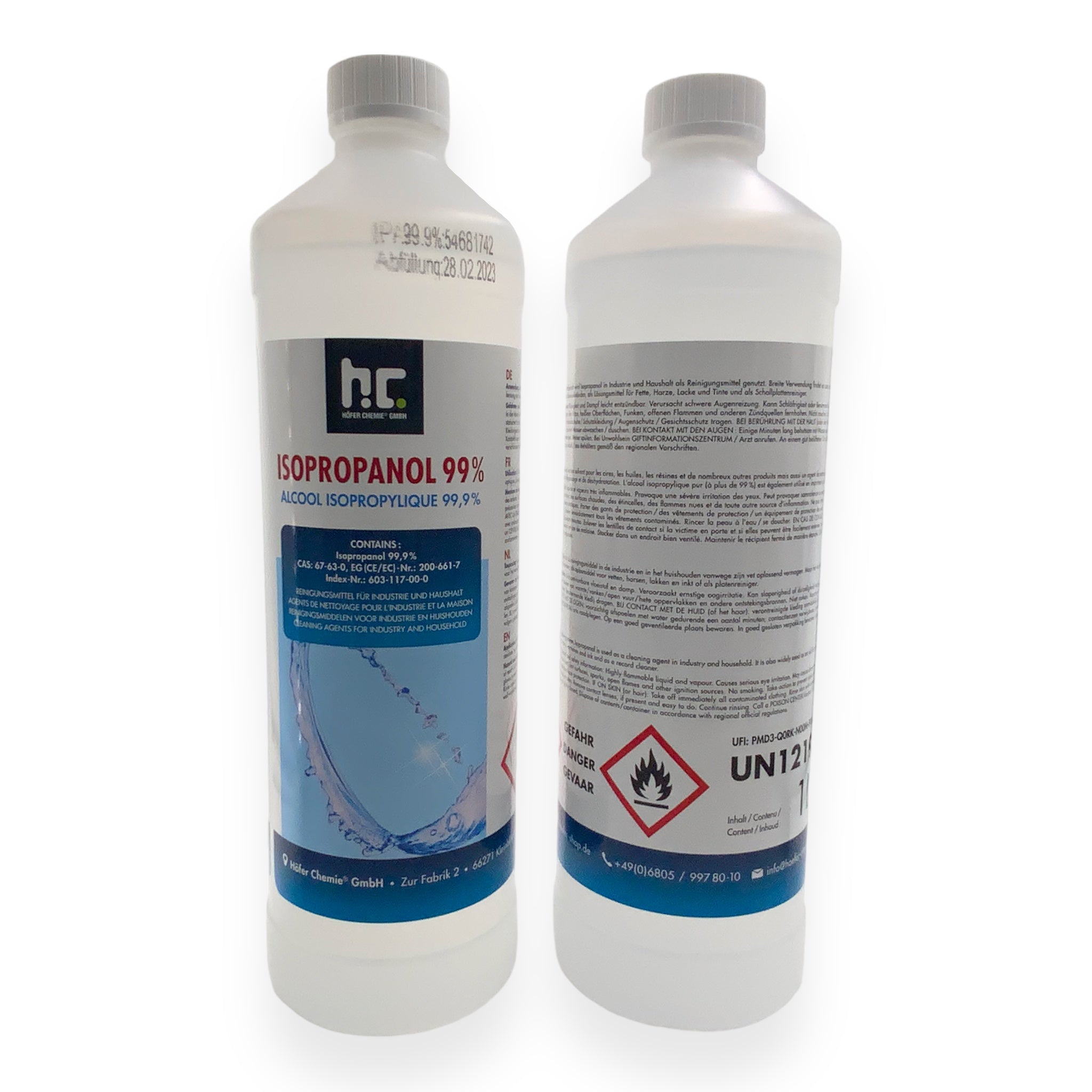 Isopropanol Vorder und Rückseite