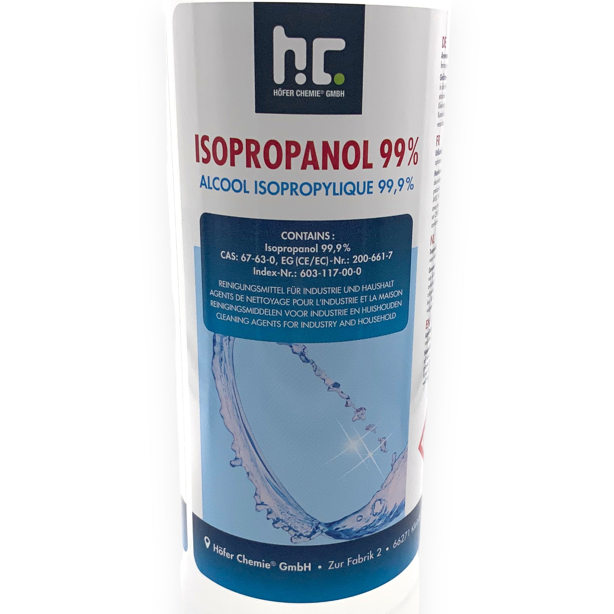 Alcool Isopropylique 99.9 % (IPA) - 1 Litre