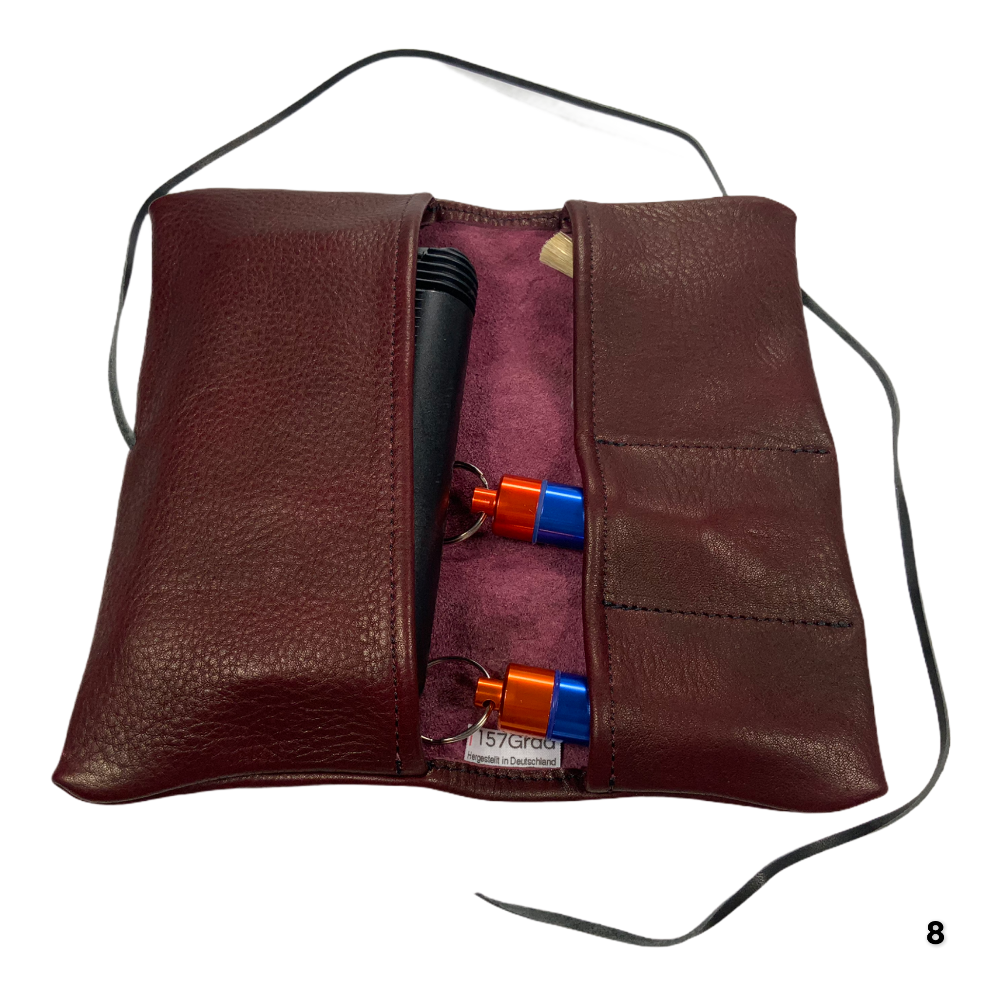 Tasche für Mighty Vaporizer rotbraunes Echtleder glatt