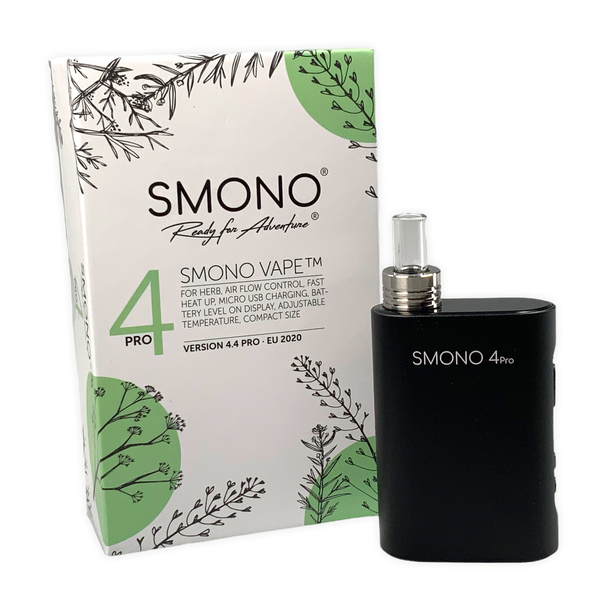 Smono 4 PRO Vaporizer in Black mit Verpackung