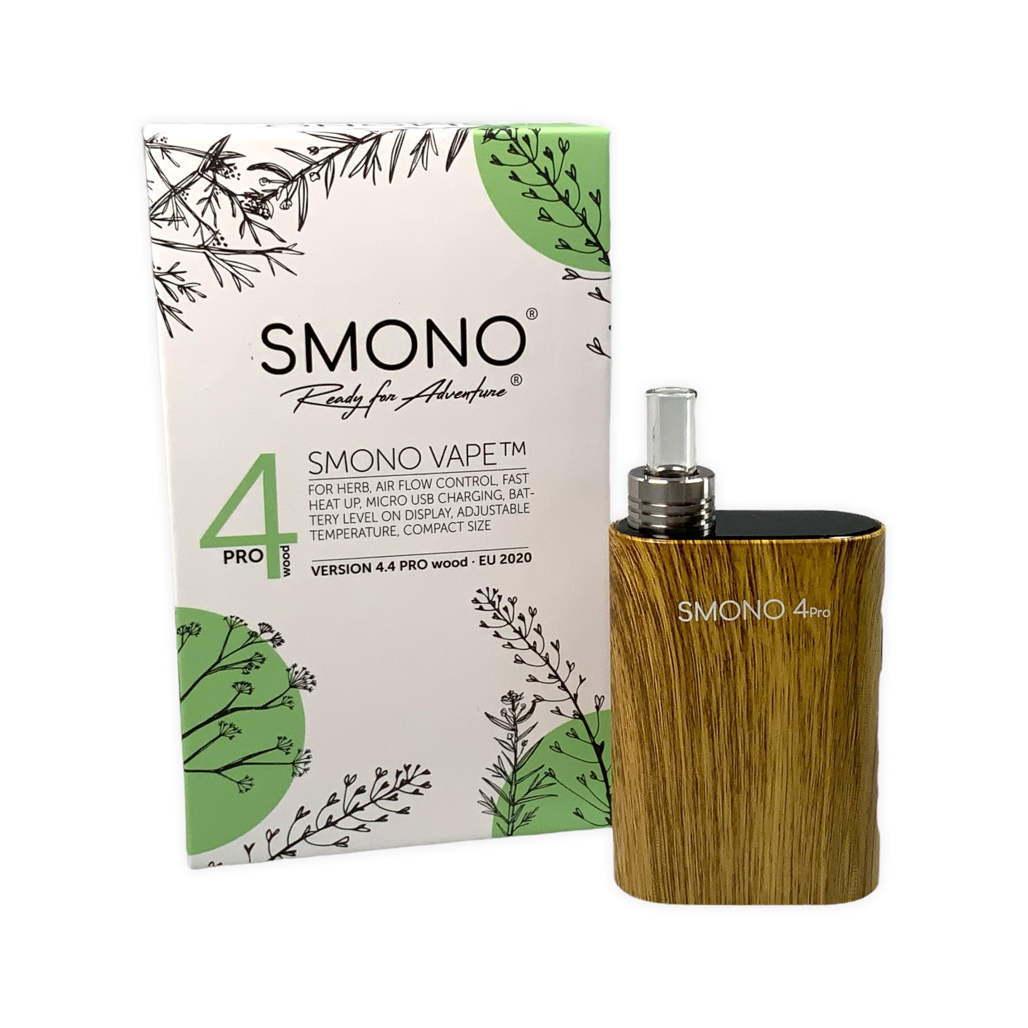 Smono 4 PRO Vaporizer in Wood mit Verpackung