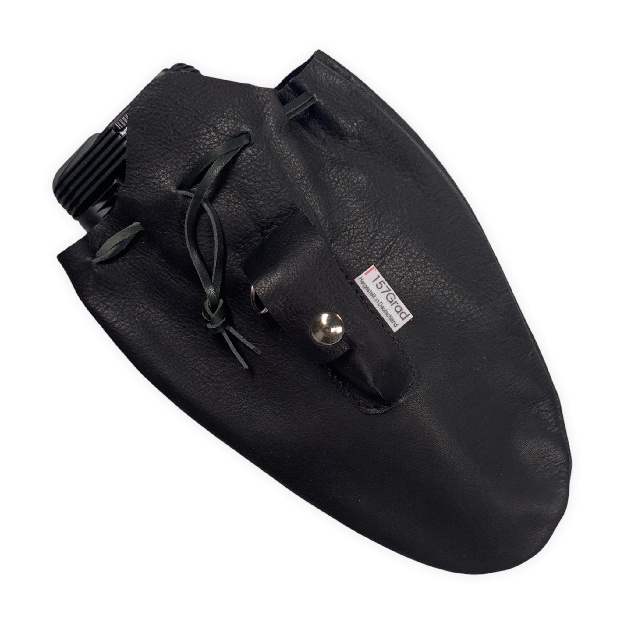 Zugbeutel für Mighty Vaporizer aus schwarzem Grobleder 2