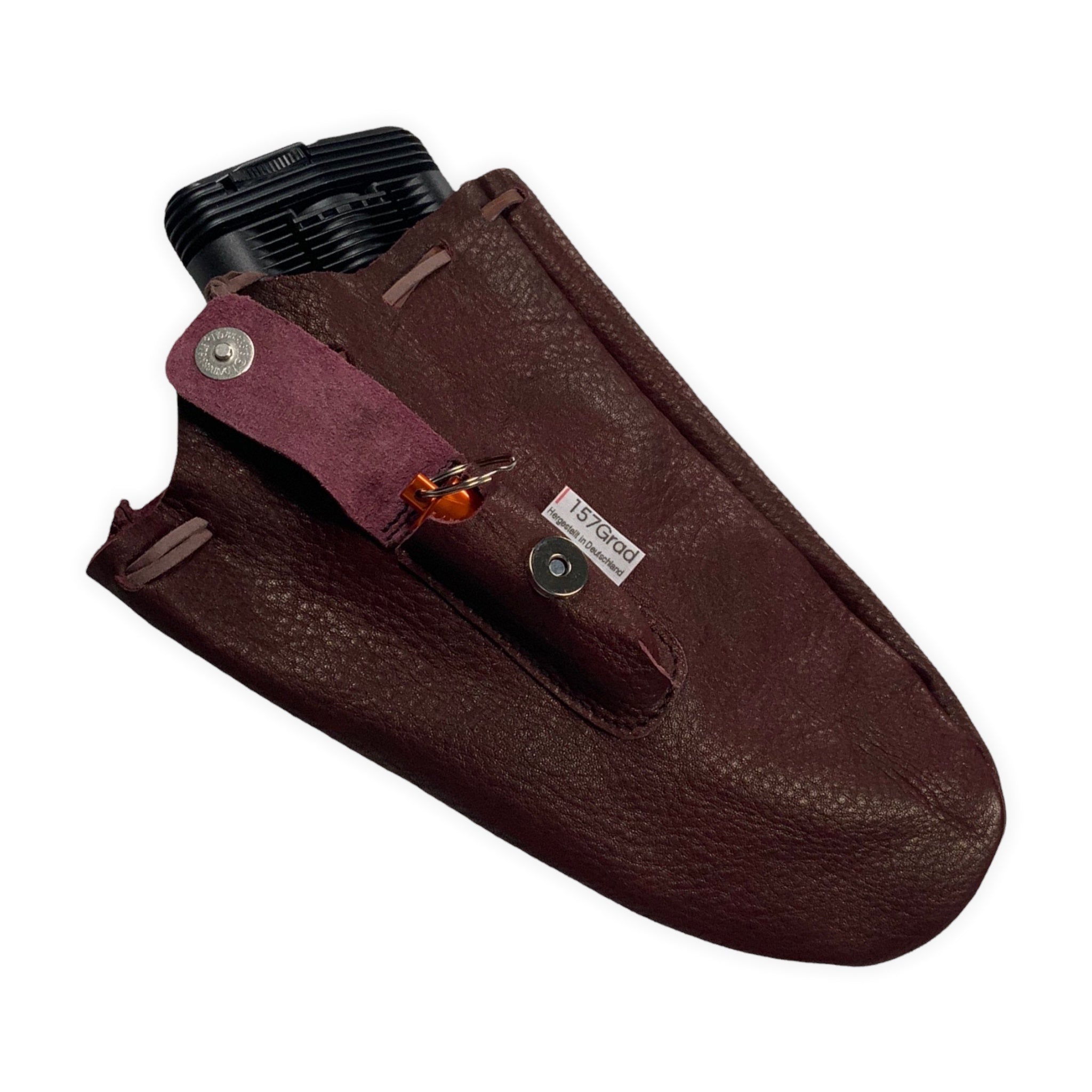 Zugbeutel für Mighty Vaporizer aus rotbraunem Echtleder