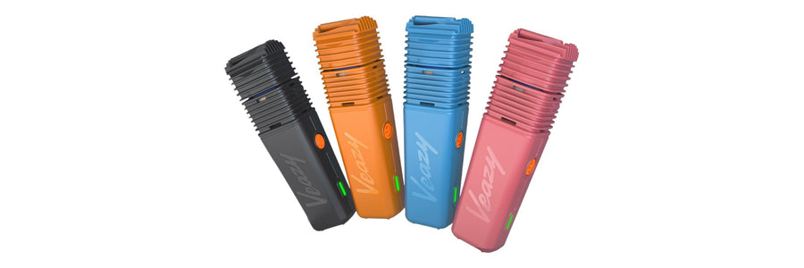 Storz & Bickel Veazy Vaporizer in allen vier Farben: Schwarz, Orange, Blau und Pink