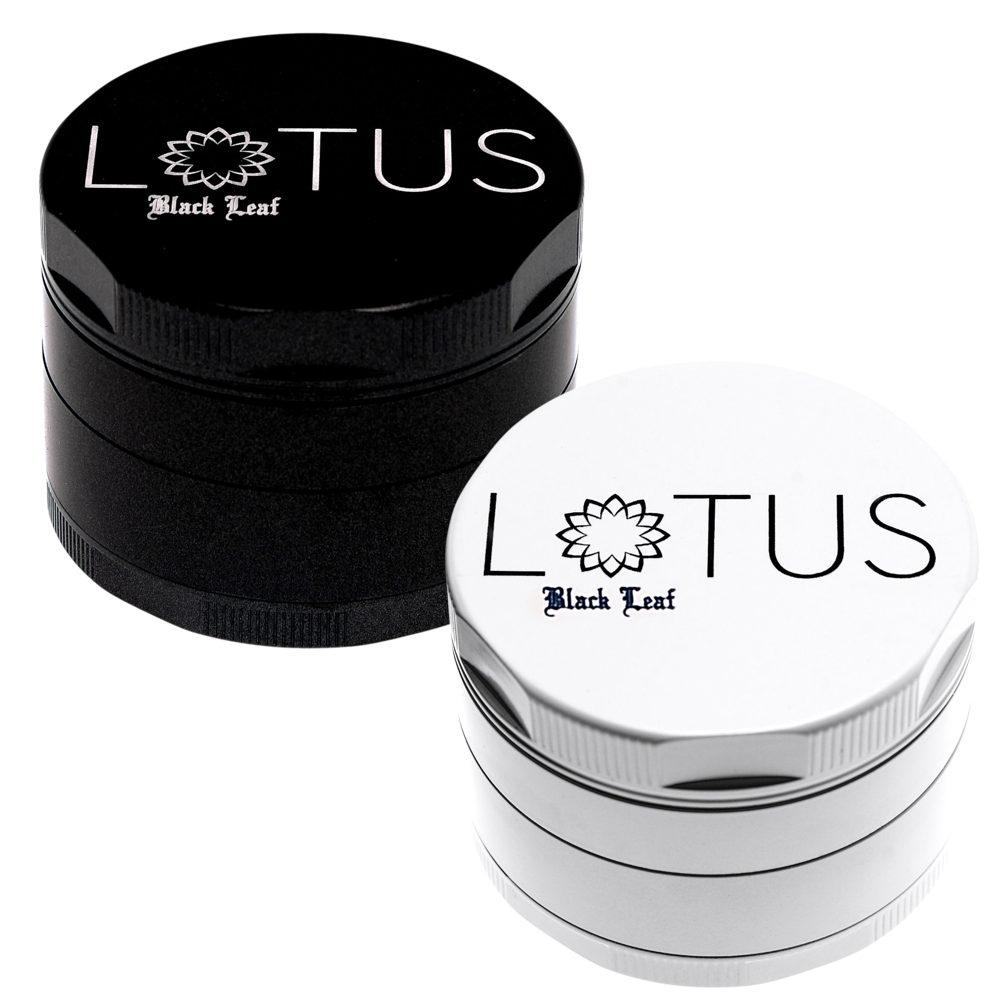 Black Leaf Lotus Grinder schwarz und weiß