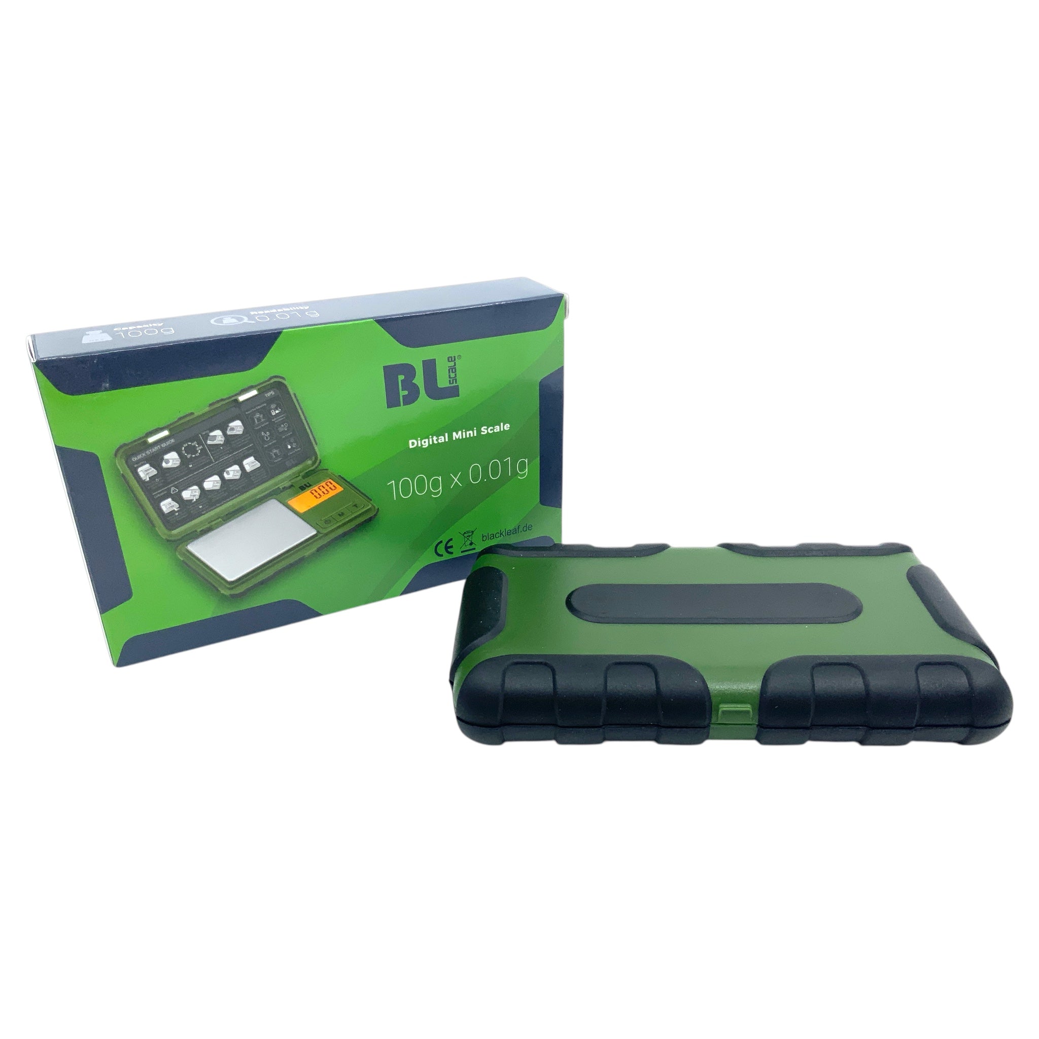 Black Leaf stossfeste Mini Scale Feinwaage Grün mit Verpackung