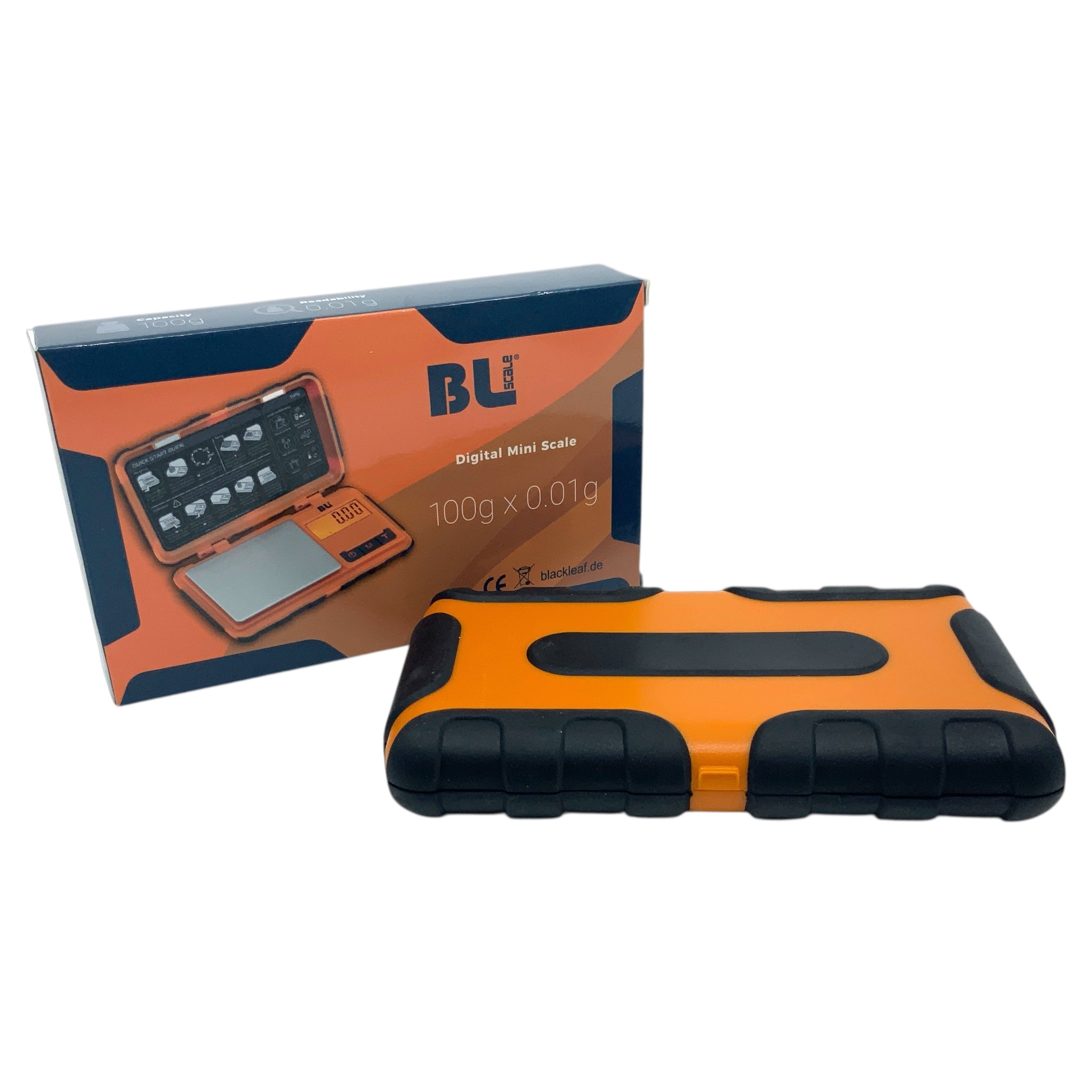 Black Leaf stossfeste Mini Scale Feinwaage Orange mit Verpackung