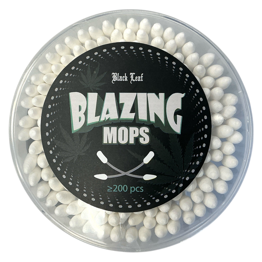 Black Leaf Blazing Mops Wattestäbchen 200 Stück Deckel mit Logo