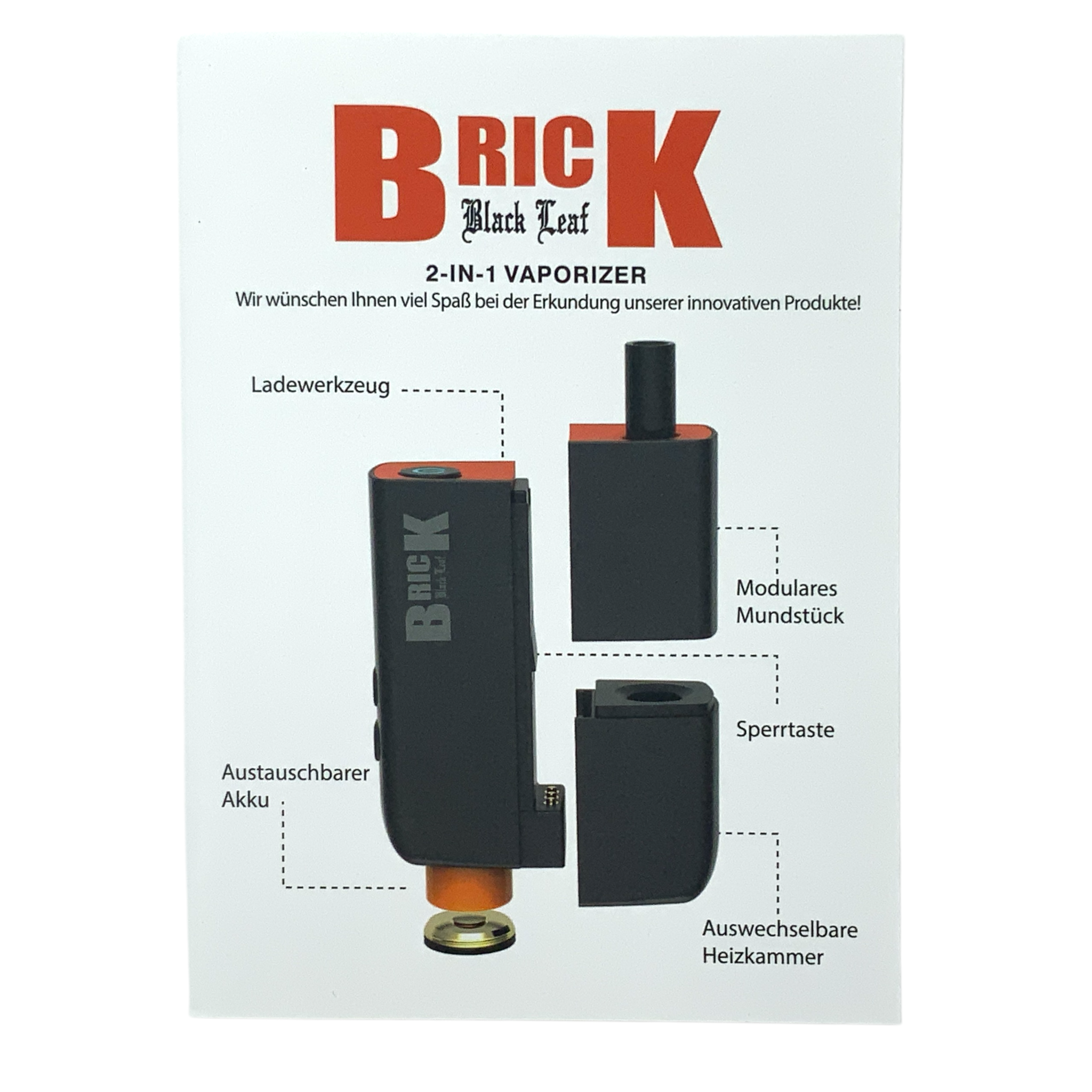 Black Leaf Brick modularer Vaporizer Anleitung Deckblatt