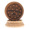 Canamix Grinder aus Esche mit Holzstiften  60mm geöffnet Details Mahlwerk mit Logo