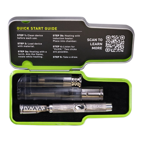 DynaVap The M7 im geöffneten Etui mit Kurzanleitung