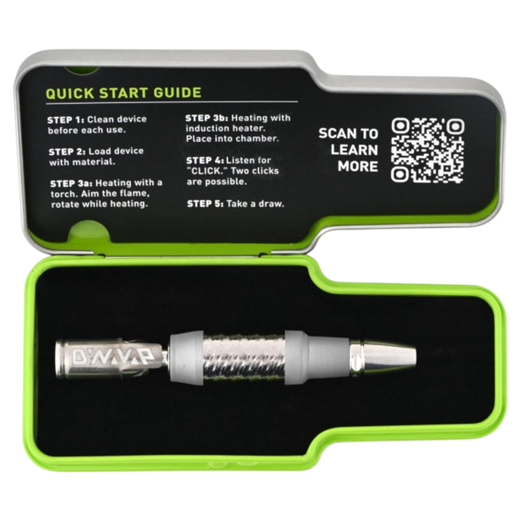 Dynavap VonG X in Blechdose mit Anleitung