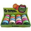 G-Rollz Hemp Grinder 2tlg verschiedene Farben im Display schräg von oben