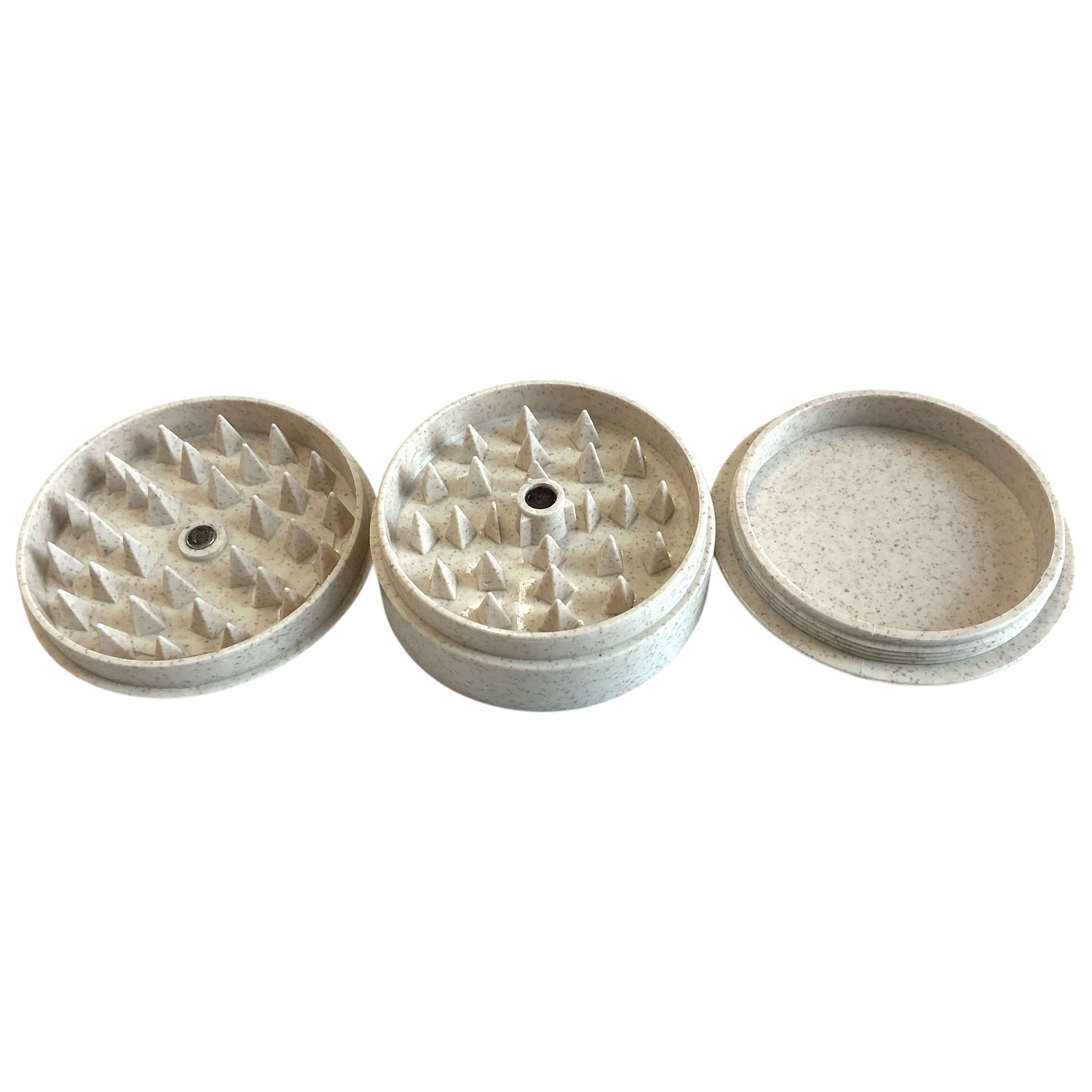 G-Rollz Hemp Grinder 3tlg  Weiss alle 3 Teile nebeneinander