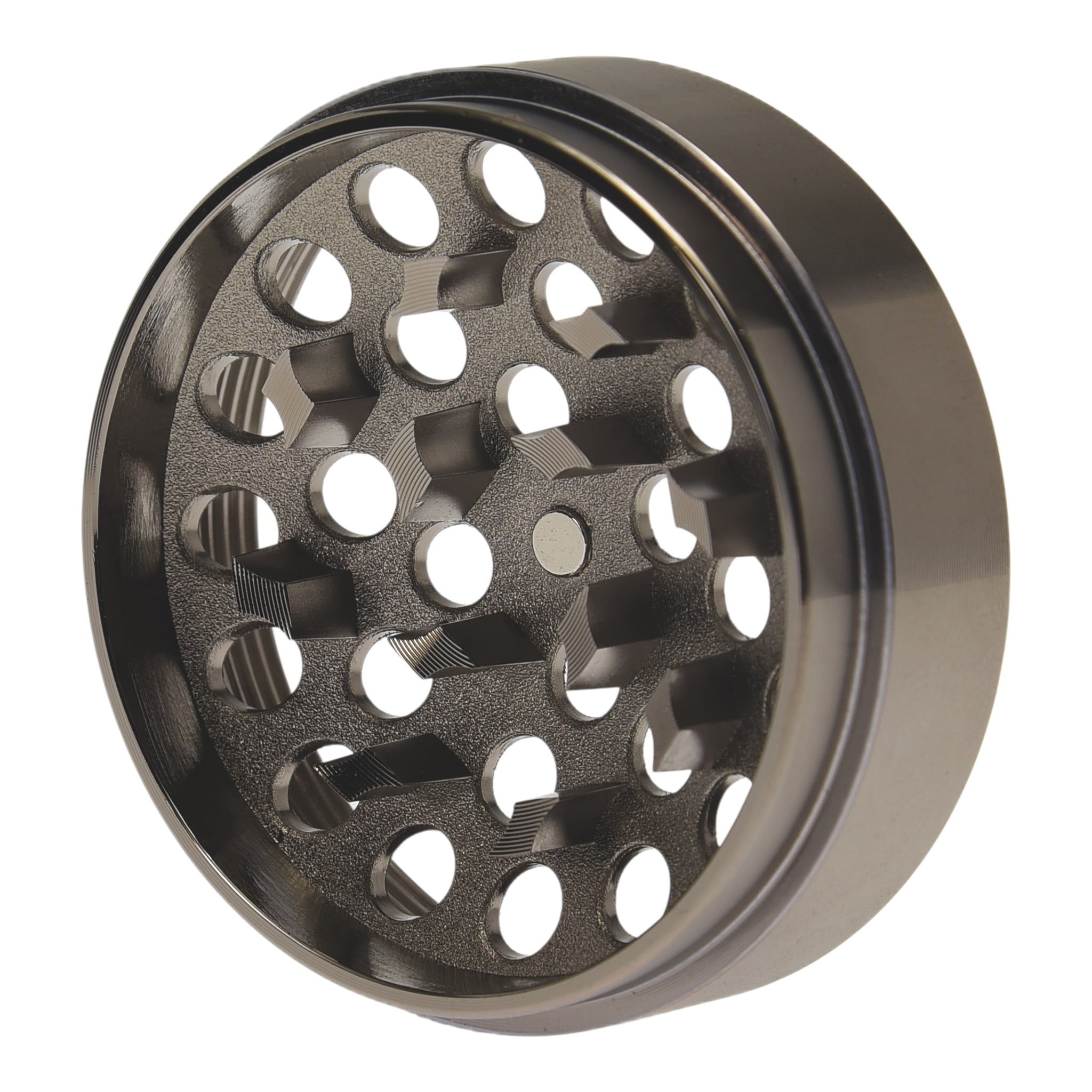 Near Dark Alu-Grinder konkav grau 4-tlg. Mahlwerk Details