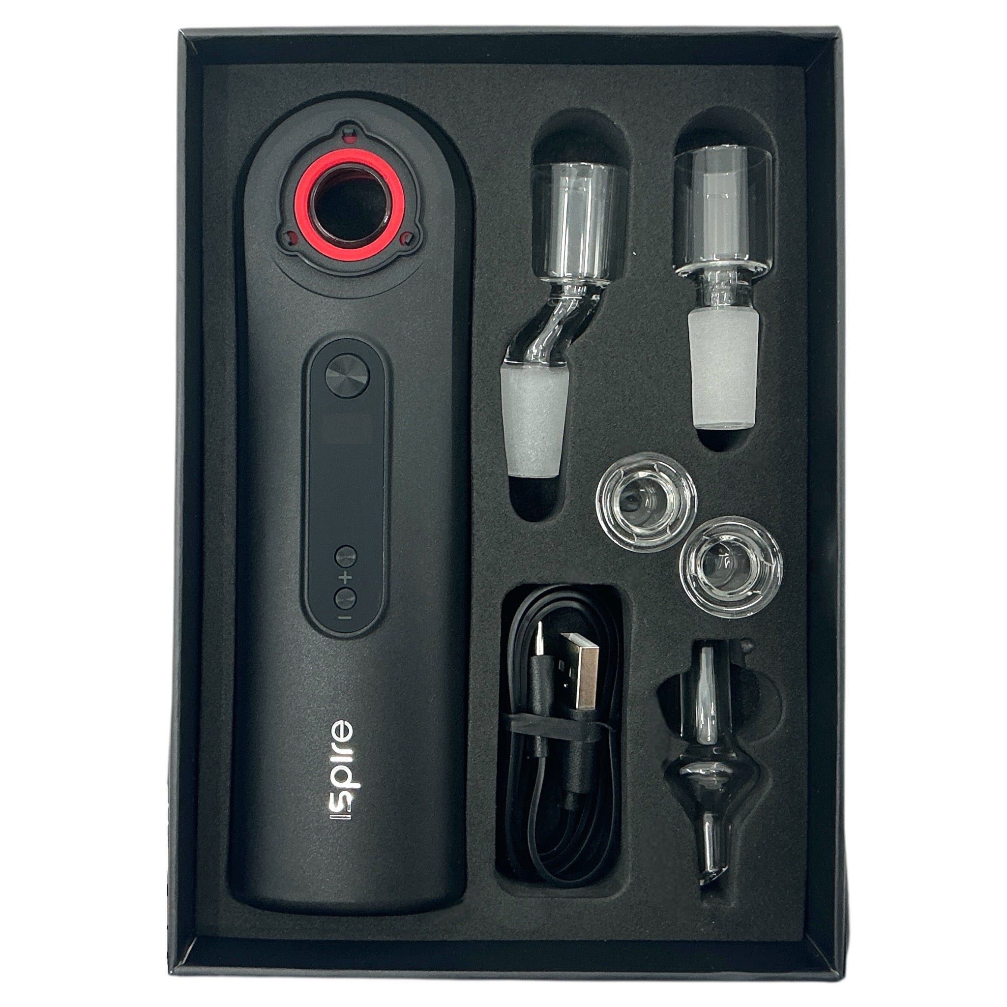 Ispire The Wand in der Verpackung mit Zubehör